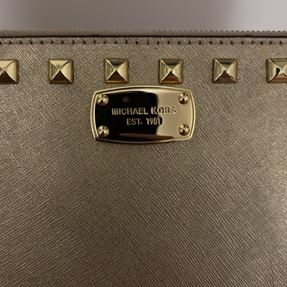 Michael Kors gold studded wristlet - Picture 2 of 4